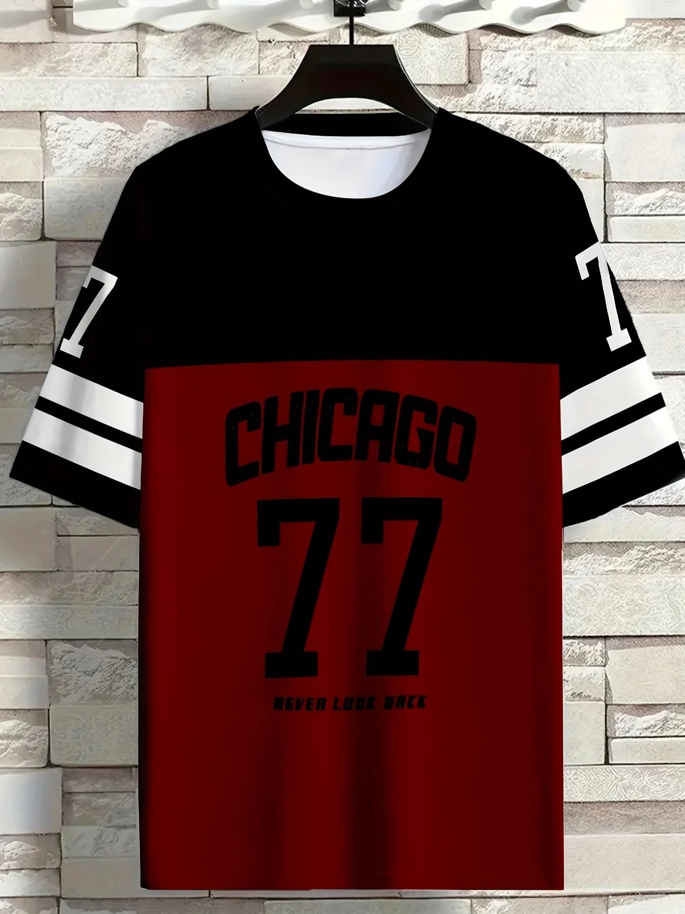 Sley Men'S Chicago 23 Graphic Tee T-Shirt Short Sleeve Sports Women's T-shirt Unisex Casual Daily Wear Summer Men's Racing T-shirt