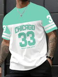 Sley Men'S Chicago 23 Graphic Tee T-Shirt Short Sleeve Sports Women's T-shirt Unisex Casual Daily Wear Summer Men's Racing T-shirt