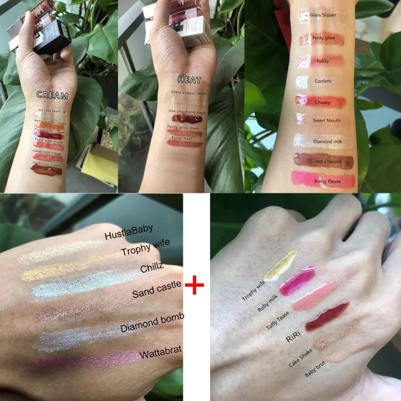 Sley-Beauty Lip Gloss Multicolor Moisten Shine Glitter Lip Plumper Makeup Sparkling Charming Moisturizing Lip Care Cosmetics