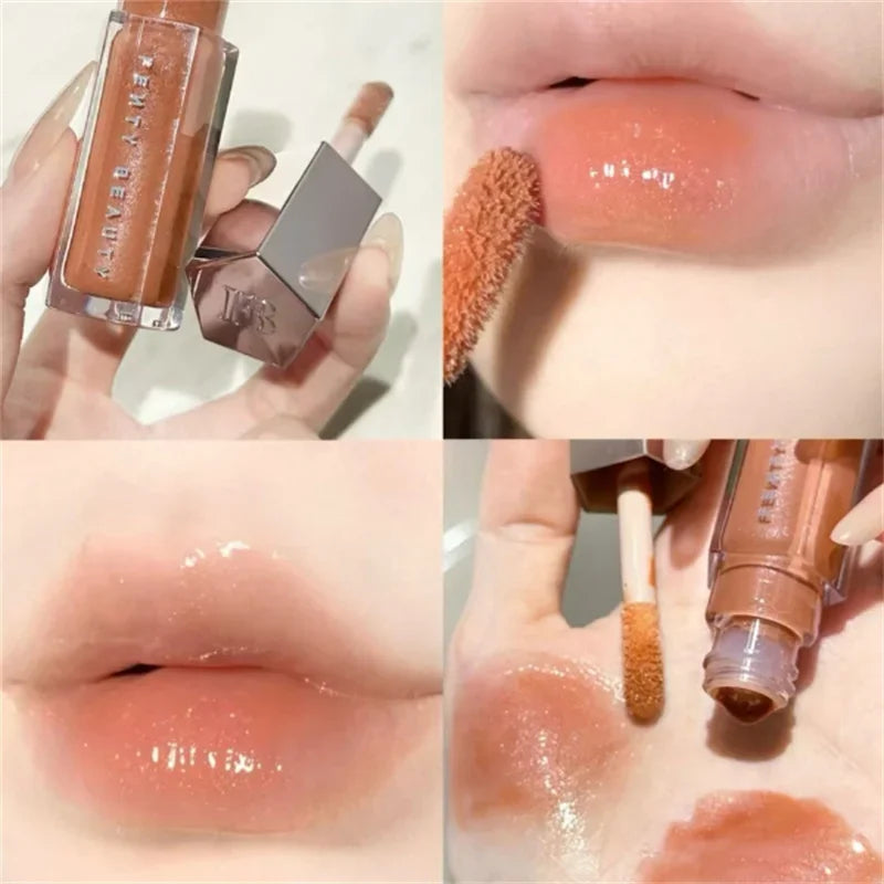 Fenty Beauty-Sley Lip Glaze Color Mirror Shine Glitter Lip Gloss Balm Sexy Lip Plumper Liquid Lipstick Makeup