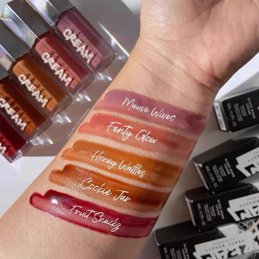 Sley Lipstick Waterproof Long-lasting Makeup Fenty Glow Hot Chocolit RIRI Hot Cherry Lip Gloss Naturally Brightens Lip Color