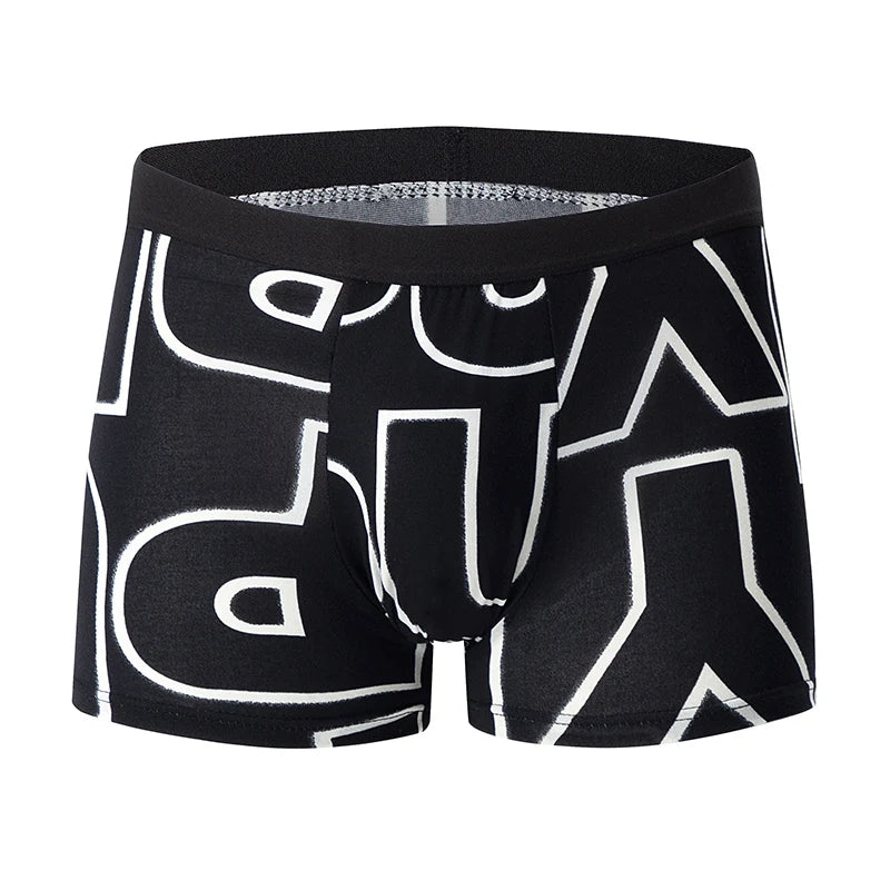 10-piece men's random fashion printed underwear Europe and large size sexy men comfortable wild boyshort elastic waist pants.