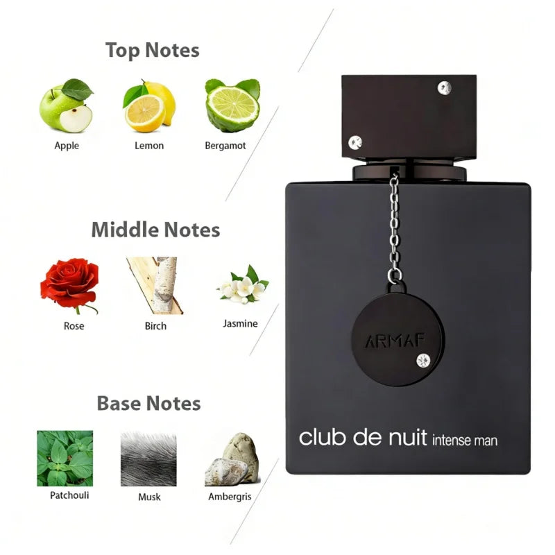 SLEY Club De Nuit Intense for Men Eau De Toilette 105ml - Charming, Long-Lasting, Classic Unisex Fragrance