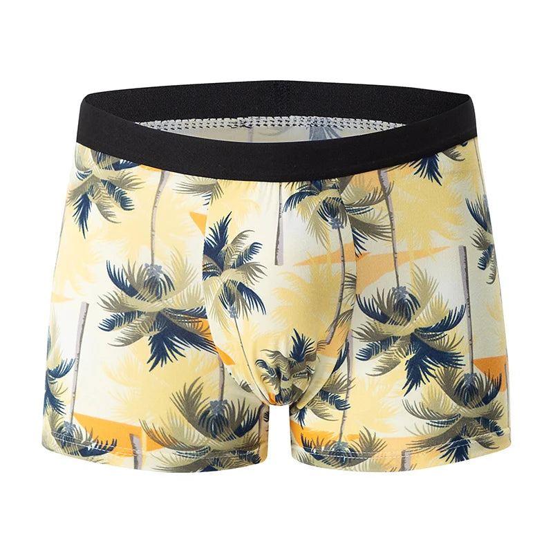 10-piece men's random fashion printed underwear Europe and large size sexy men comfortable wild boyshort elastic waist pants.