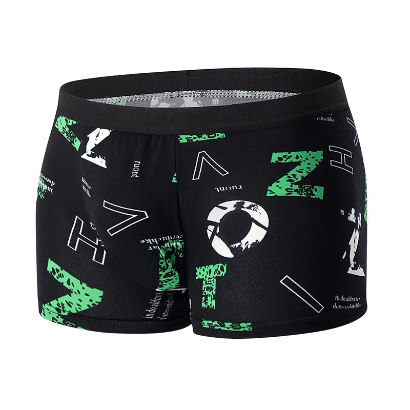 10-piece men's random fashion printed underwear Europe and large size sexy men comfortable wild boyshort elastic waist pants.