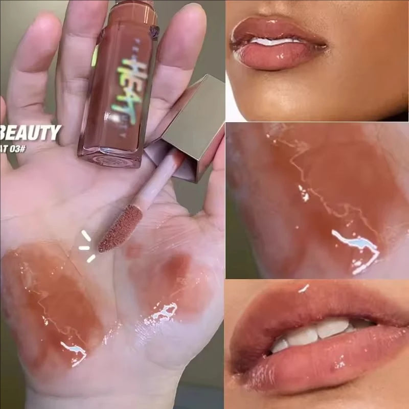 Sley Beauty 15 Colors with Flashing Lip Gloss Portable Lip Gloss Long Lasting Moisturize Easy To Apply Lady Natural Lip Makeup