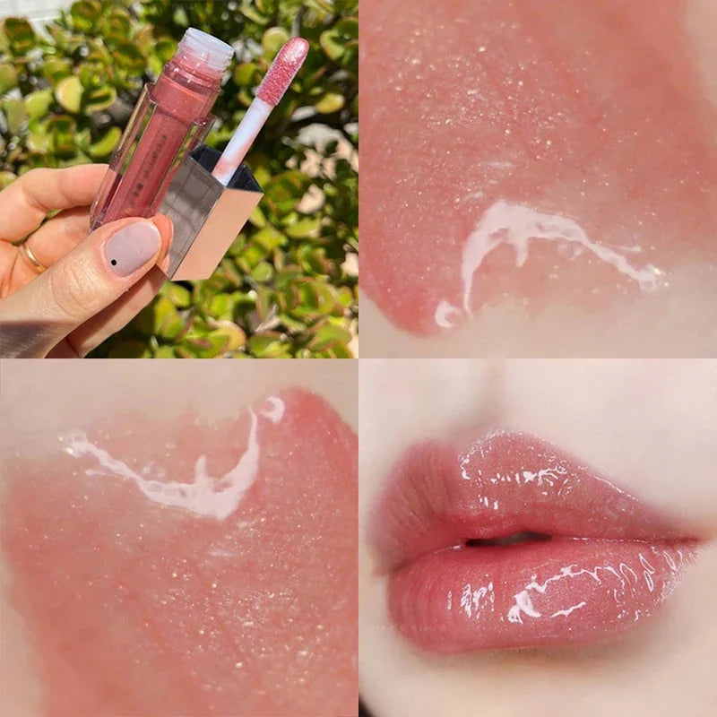 Sley Beauty Transparent Glaze Color Mirror Shine Glitter Lip Gloss Balm Sexy Lip Plumper Makeup Liquid Lipstick for Beginner