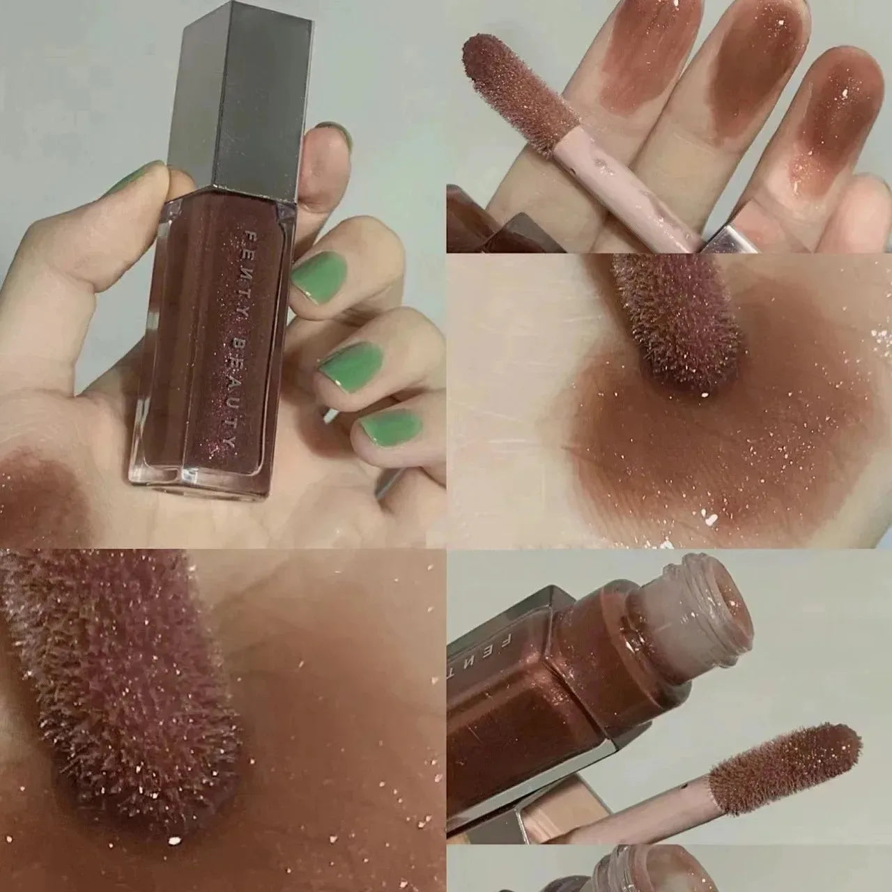 Sley-Fashion Popular Fenty Beauty Makeup Transparent Lip Glaze Color Mirror Shine Glitter Lip Gloss Balm Sexy Lip Plumper Cosmetics