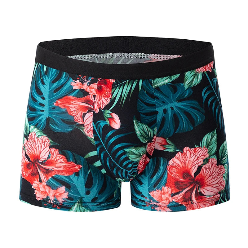 10-piece men's random fashion printed underwear Europe and large size sexy men comfortable wild boyshort elastic waist pants.