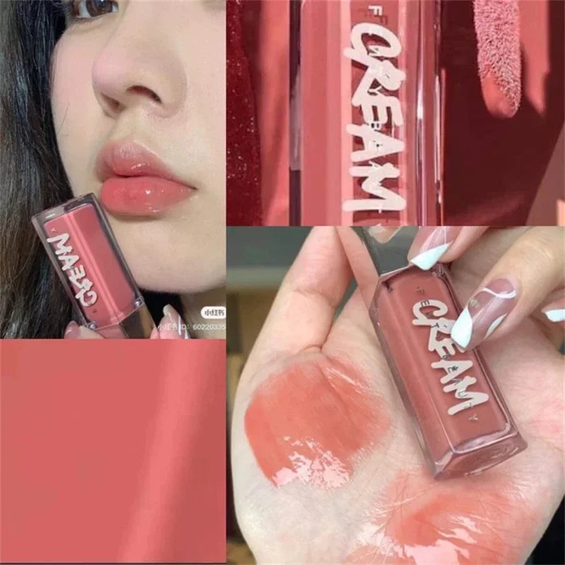 Sley-Beauty 9 Color Lip Gloss Lipstick Water Gloss Highlight Mirror FUSSY HEAT RIRI Sparkling Charming Moisturizing Lip Care