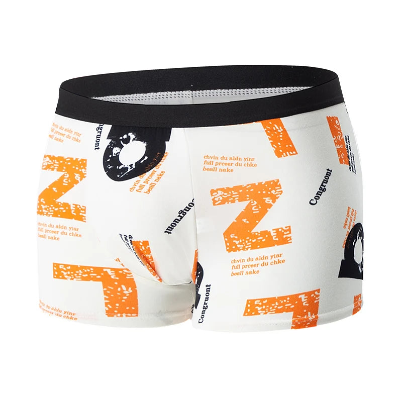 10-piece men's random fashion printed underwear Europe and large size sexy men comfortable wild boyshort elastic waist pants.