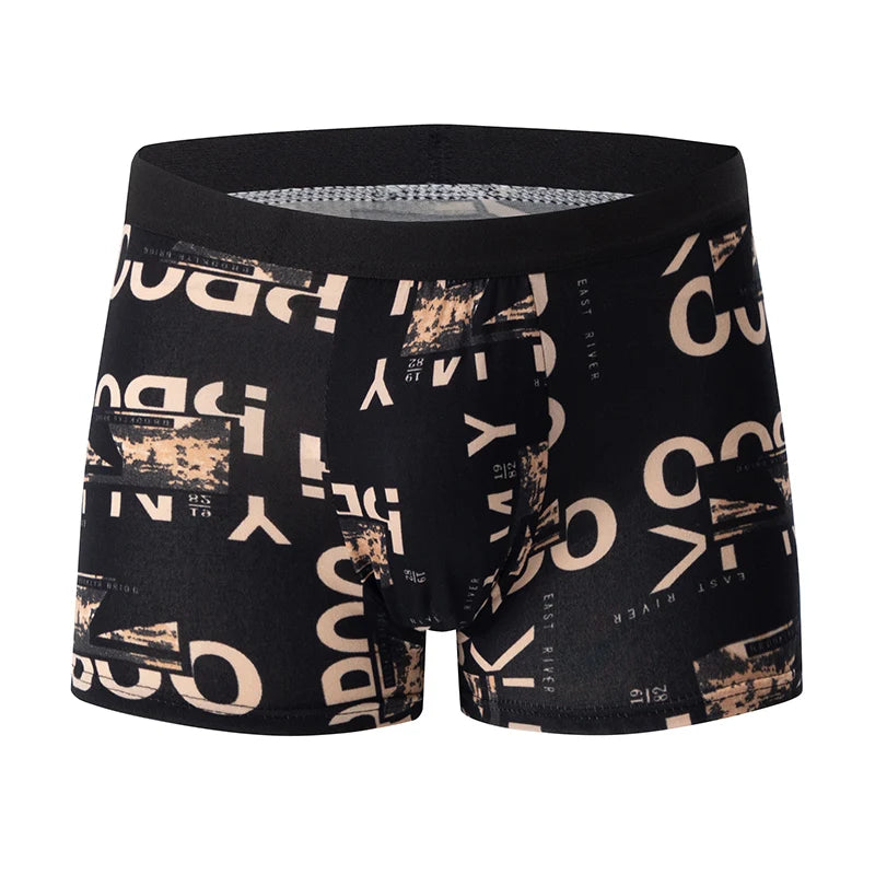 10-piece men's random fashion printed underwear Europe and large size sexy men comfortable wild boyshort elastic waist pants.