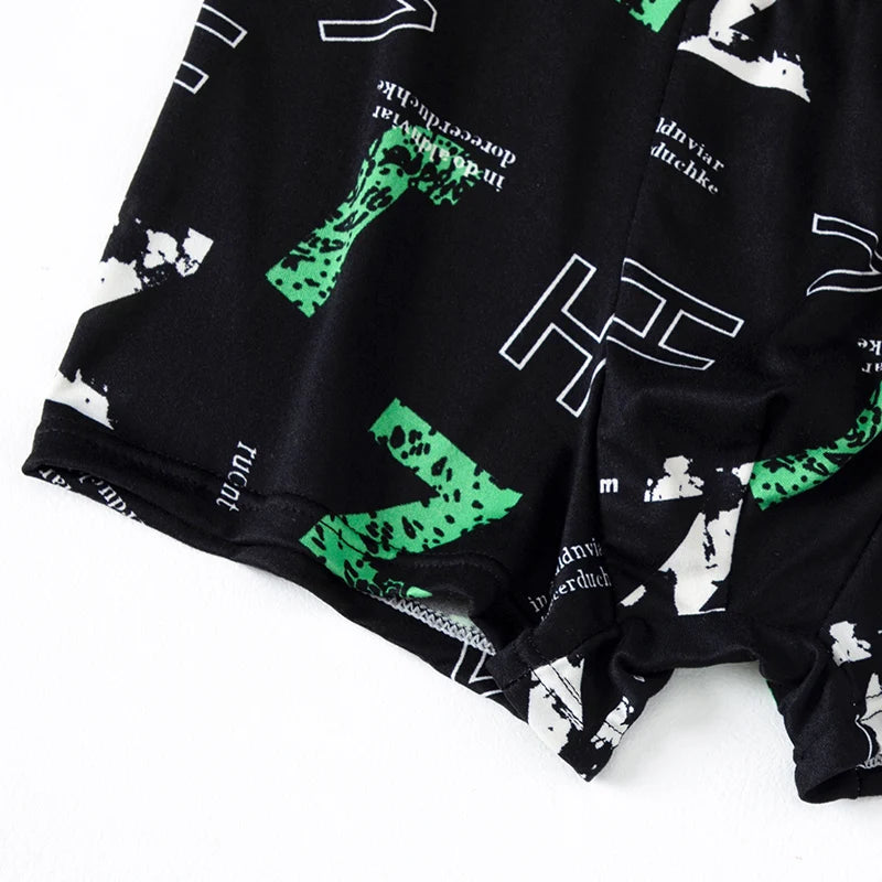 10-piece men's random fashion printed underwear Europe and large size sexy men comfortable wild boyshort elastic waist pants.