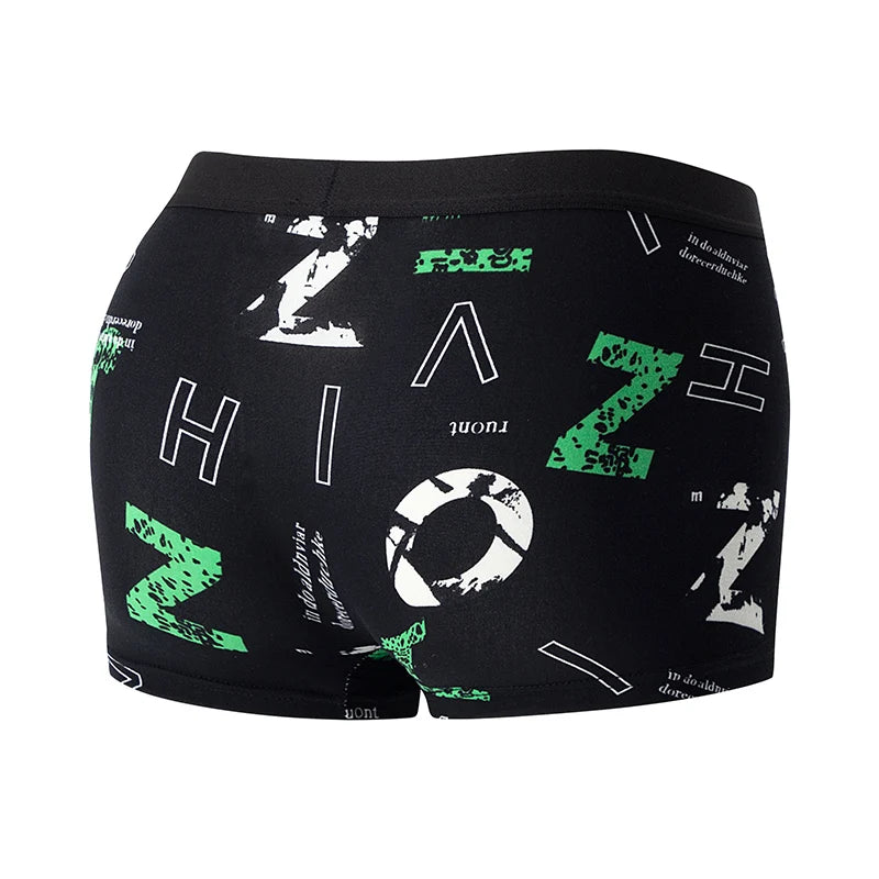 10-piece men's random fashion printed underwear Europe and large size sexy men comfortable wild boyshort elastic waist pants.