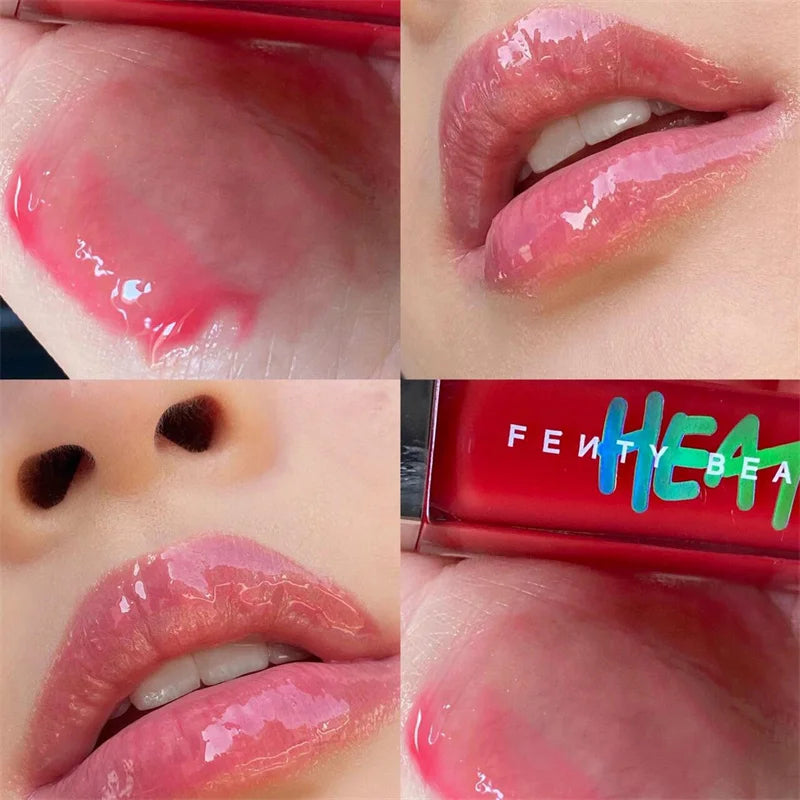 Sley-Beauty 9 Color Lip Gloss Lipstick Water Gloss Highlight Mirror FUSSY HEAT RIRI Sparkling Charming Moisturizing Lip Care