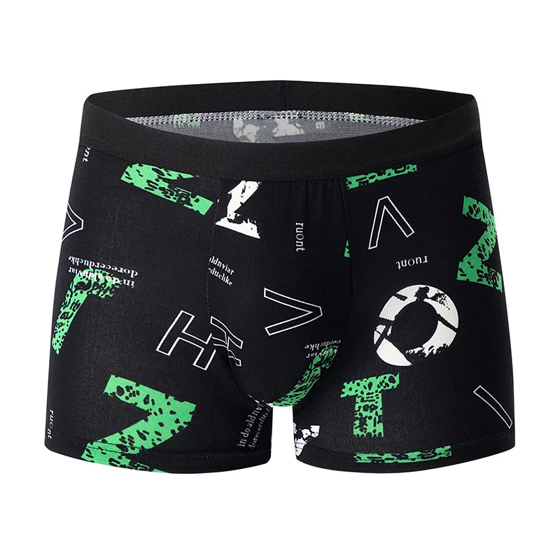 10-piece men's random fashion printed underwear Europe and large size sexy men comfortable wild boyshort elastic waist pants.