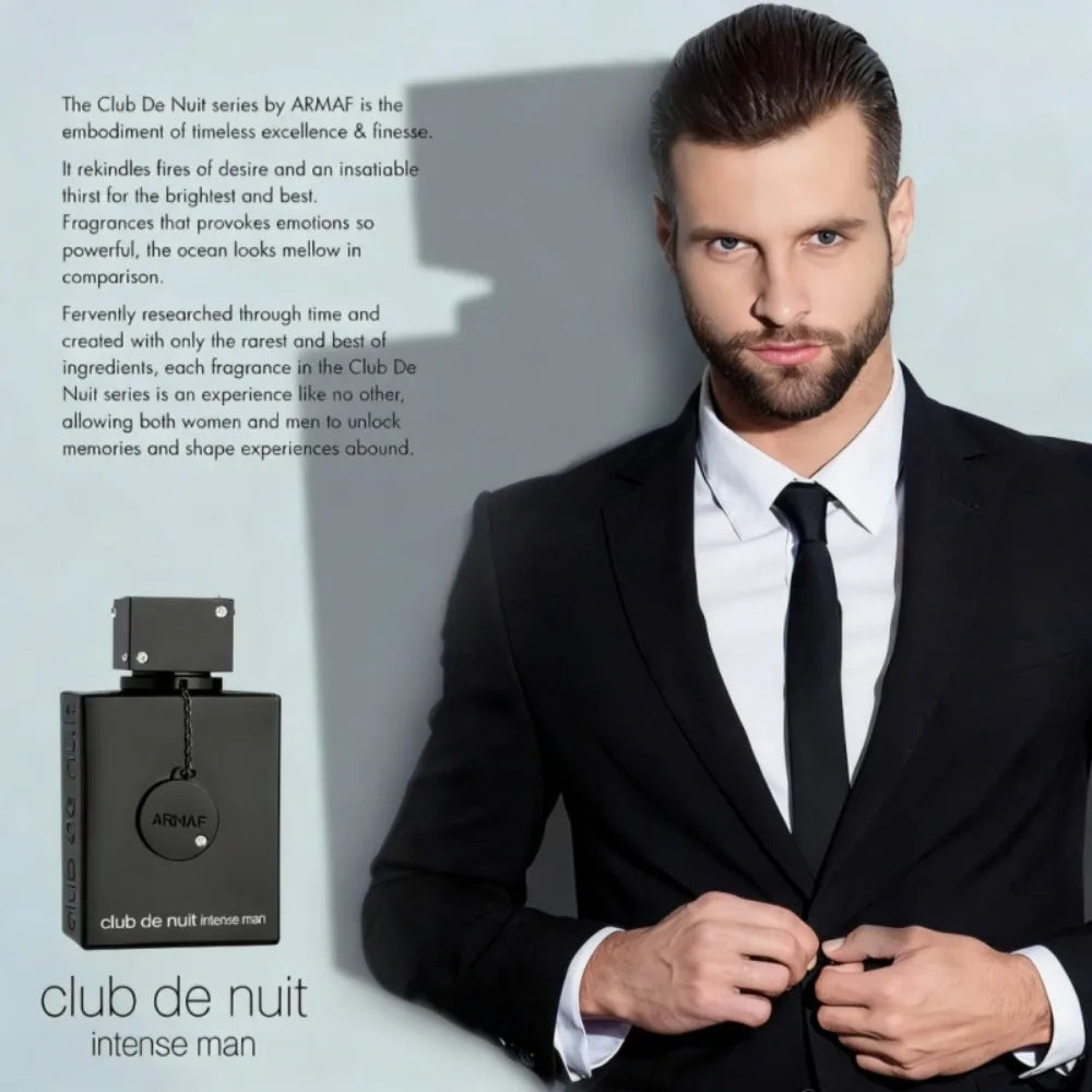 SLEY Club De Nuit Intense for Men Eau De Toilette 105ml - Charming, Long-Lasting, Classic Unisex Fragrance