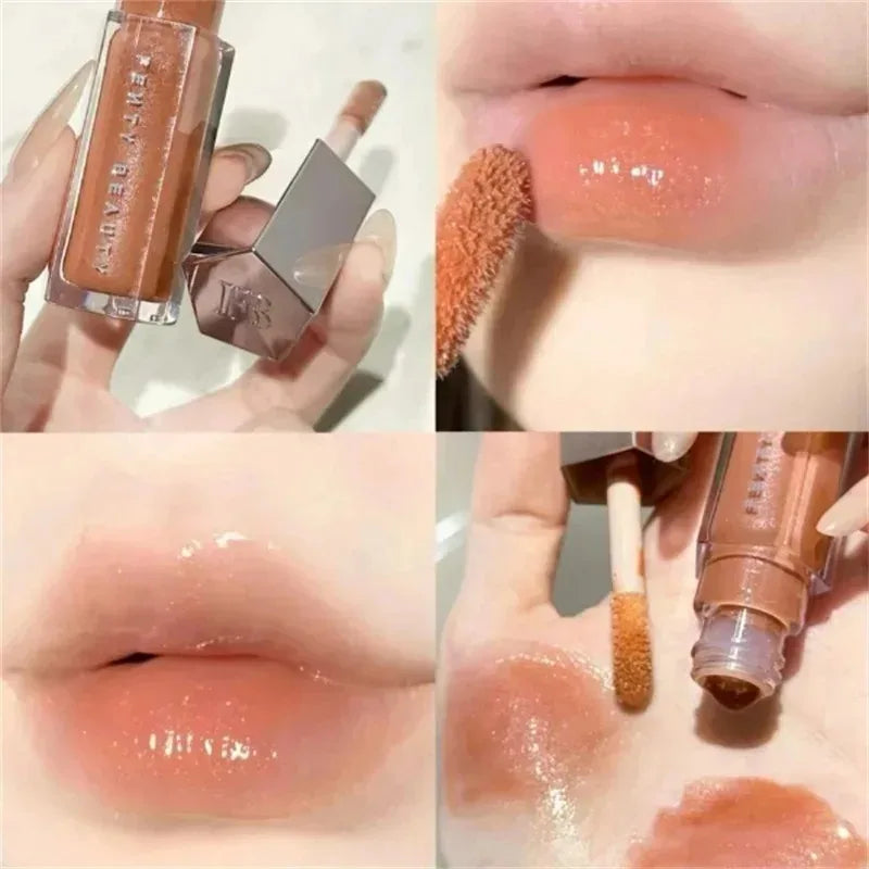 Sley-Fashion Popular Fenty Beauty Makeup Transparent Lip Glaze Color Mirror Shine Glitter Lip Gloss Balm Sexy Lip Plumper Cosmetics