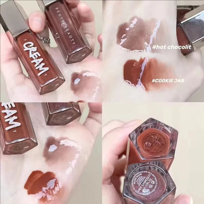 Sley-Beauty Makeup 9 Colors Lip Gloss Waterproof Liquid Lipstick Nude Pink Lips Tint Makeup Moisturizing Lip Glaze Cosmetics