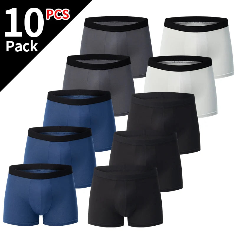 10-piece men's random fashion printed underwear Europe and large size sexy men comfortable wild boyshort elastic waist pants.