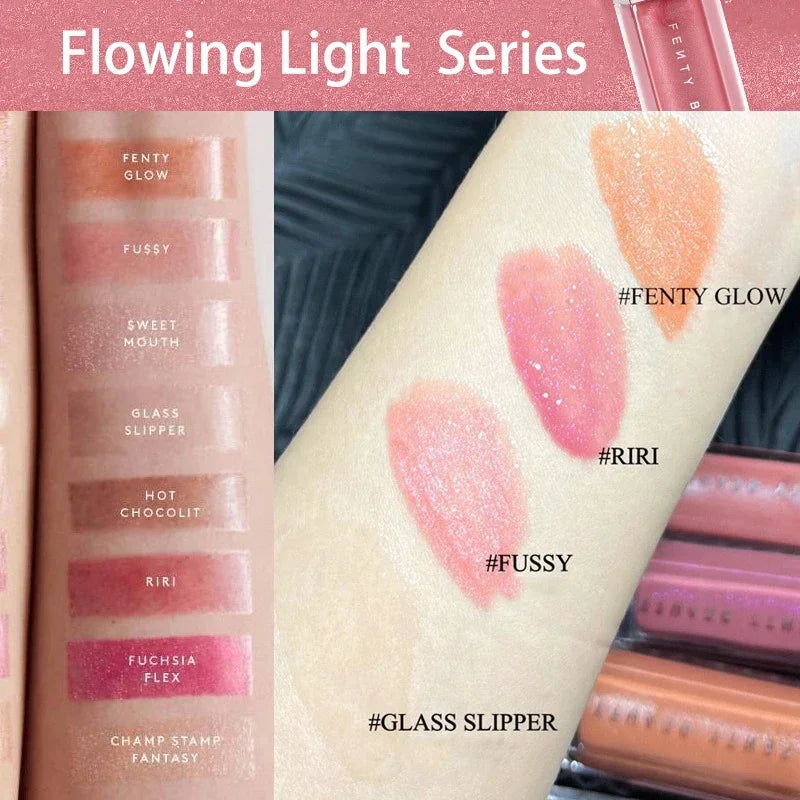 Sley Beauty Lip Gloss Lipstick Water Gloss Highlight Mirror Lasting FUSSY HEAT RIRI Sparkling Charming Moisturizing Lip Care