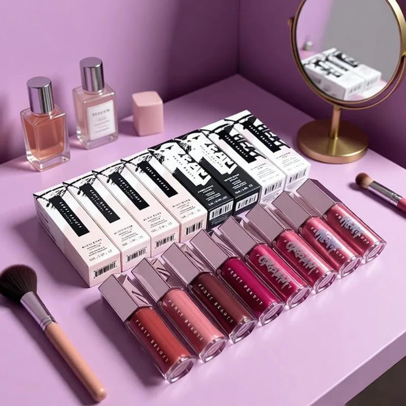 Sley Beauty 15 Colors with Flashing Lip Gloss Portable Lip Gloss Long Lasting Moisturize Easy To Apply Lady Natural Lip Makeup