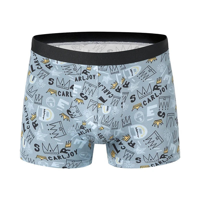 10-piece men's random fashion printed underwear Europe and large size sexy men comfortable wild boyshort elastic waist pants.